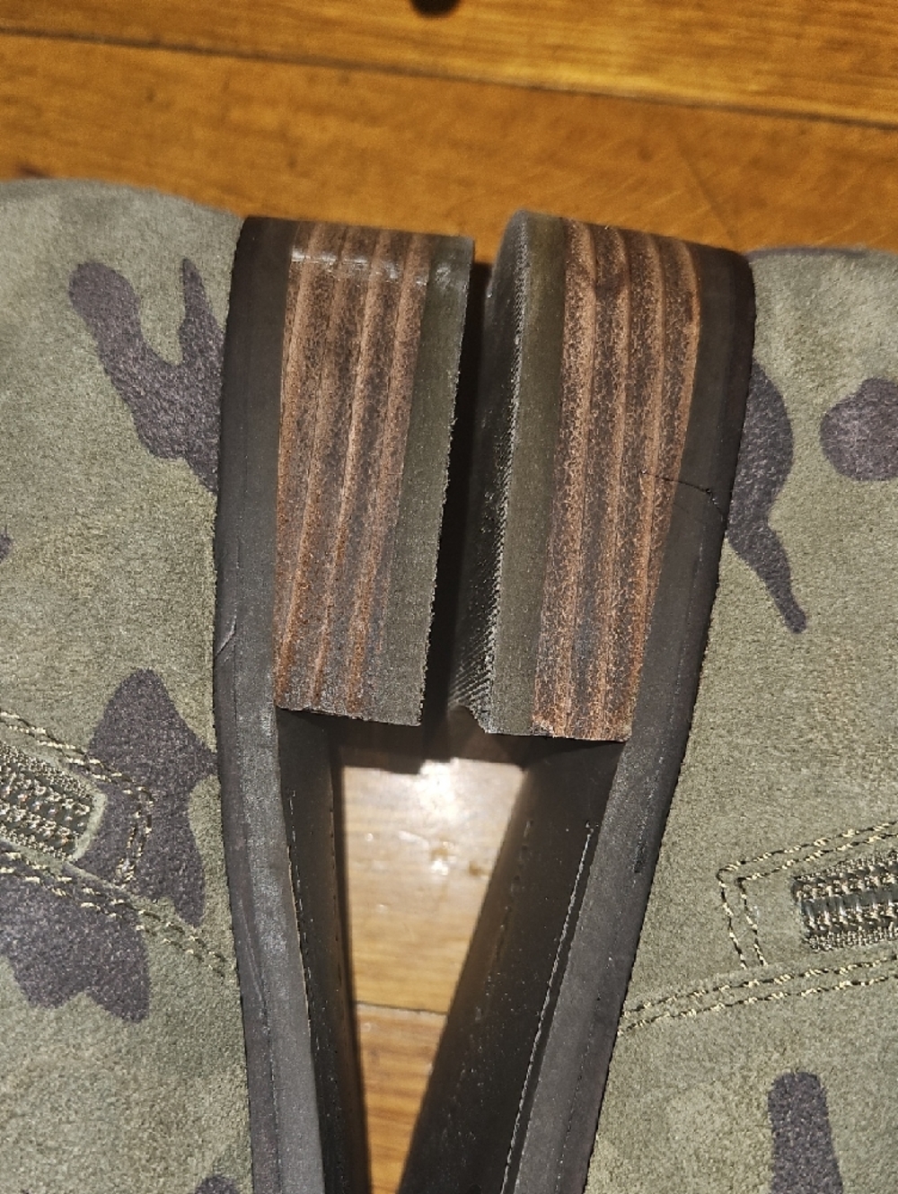Lucky Brand Women's Camouflage Lace-Up Combat Boots - Olive & Dark Brown - Picture 4 of 5